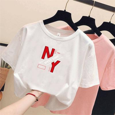 China 2020 Breathable New Style Hot Shorts Sleeves O Neck Printed Oversized Women T-Shirt for sale