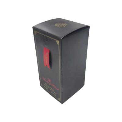 China Recyclable Custom Design Black Empty Card Paper Perfume Bottle Box Luxury Perfume Packaging Box for sale