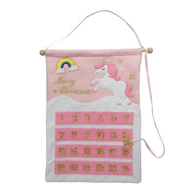 China Wholesale Pink Christmas Unicorn Christmas Unicorn Countdown Advent Calendar Decoration for sale