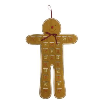 China BSCI 25 Empty Pockets Christmas Advent Calendar Gingerbread Decorations Christmas Gifts for sale