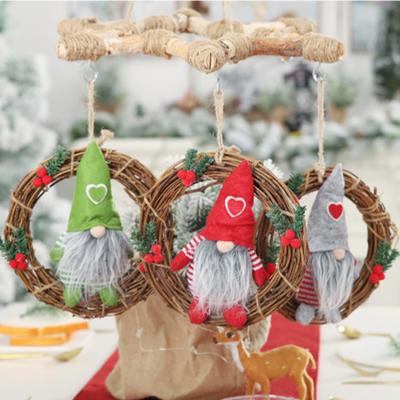 China European BSCI Custom Gnome Wooden Wreath Garland Decorating Large Luxury Christmas Ornament for sale