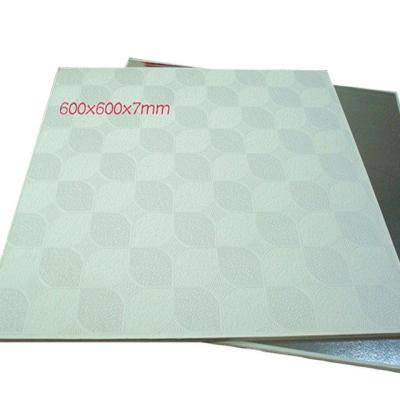 China Artistic Ceilings 595*595*7 Mm Ambient Protect Gypsum PVC Film Ceiling Tiles for sale