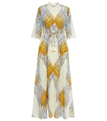 China 2022 Women's Printed Dress Anti-Static Custom Made Indian Lace Up Dress Factory Style Long Dress for sale