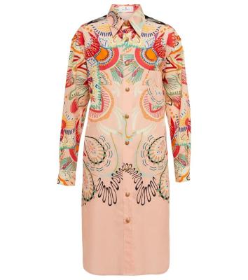 China Custom Made 2022 Anti-Static Factory Button Shirt Dress Floral Dresses 100% Cotton Women Printed Dress for sale