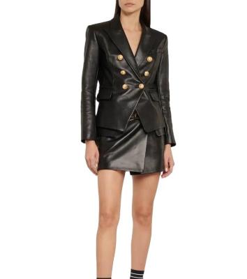 China Anti-pilling 2022 fashion wear factory girls custom ladies wholesale genuine lambskin leather coat for sale