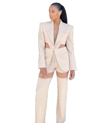 China Dropshipping Sell Fashion Cavity Breathable Hot Sexy Club Sets Nightclub Women's Suits And Tuxedo for sale