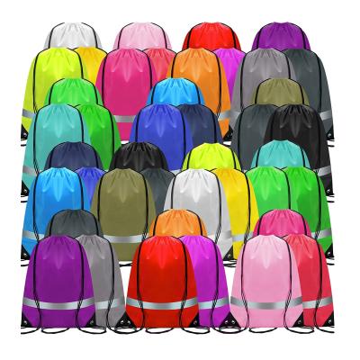 China New Promotion Men Women Polyester Waterproof Casual Bag Thicken Rucksack Polyester Drawstring Rucksack for sale