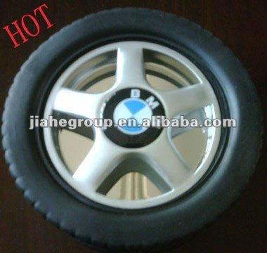 China Stainless and glass tire ashtray, tire shape ashtray, ashtray tire for sale