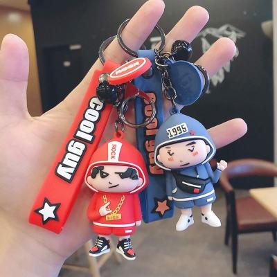 China Handsome Anime Cartoon Boy Cool Metal Rubber Design PVC Key Chain For Women Girls Women Girls Key Ring Accessories Kids Gifts Handbag Purse for sale