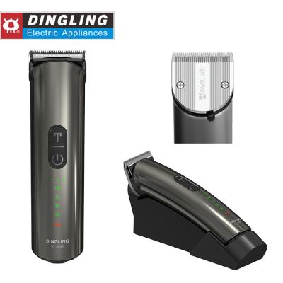 China Dingling Outdoor Rf-609 plus Battery Capacity Display Blade Adjustable High Quality Profession Cordless Professional Hair Clippers Set for sale