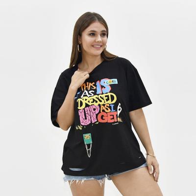 China Low MOQ breathable wholesale factory price in thailand stock korean style women oversized t shirts for sale