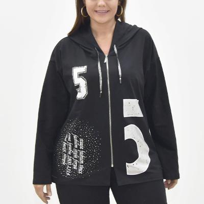 China Oversized Hoodie Women's Anti-pilling Big Black Women's Sweatshirt Comfortable Cotton Digital Printing Clothing for sale