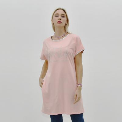 China 2021 Oversize Croptop Dress Anti-static Women's Clothing Pullover T-shirt Dress Girls Sweatshirts Luxury Rose Print for sale