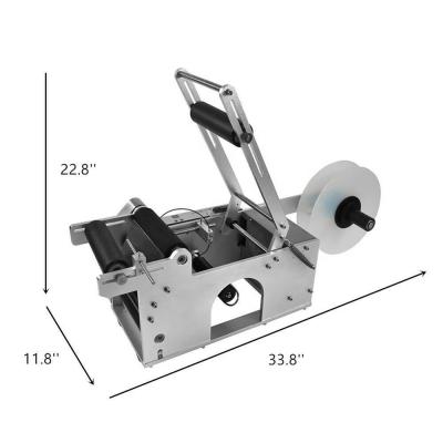 China LT-50S semi automatic round paper sticker bottle food wine labeling machine for pet bottles boxes for sale