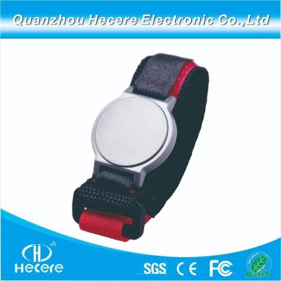 China                  Top Qualify 13.56MHz ISO14443A NFC Tag213 RFID Velcro Nylon Wristband              for sale