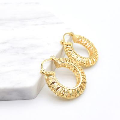 China TRENDY African Hot Selling Fashion Jewelry High Quality Brass Women Wedding Party Large Accessories Designer Earrings for sale