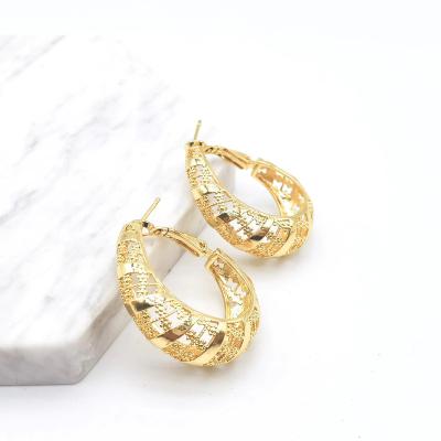 China TRENDY China Manufacturer Luxury High Quality Fashion Jewelry Gold Plated Brass Earrings Custom Exclusive Design Jewelry Set for sale