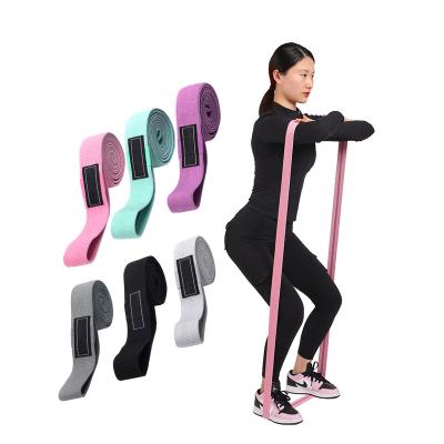 China Body Workout Yoga Gym Exercise Pull Up Aid Cotton Latex Yarn Fabric Resistance Bands Long for sale