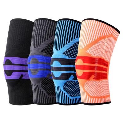 China Double Sides Spring Band + Auxiliary Ring Kneepads Basketball Fitness Outdoor Sport Silicone Knit Knee Pads Running Sports Knee for sale