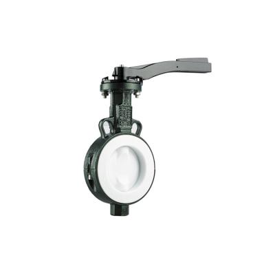 China Water Guard Wholesale Customized Good Quality 100mm Fluorine Corrosion Resistant Butterfly Valve for sale