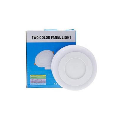 China New product 9W industrial double color surface mounted led panel light ceiling downlight blue/yellow/green/red/pink for sale