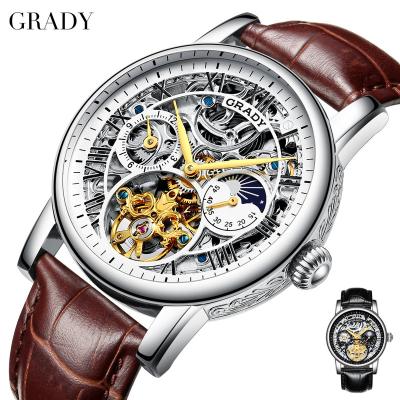 China Custom Chronograph Logo Brand Supply Private Label Mechanical Wrist Watch Fashion Men Wristwatch Made in PRC for sale