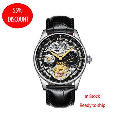 China Day/Date 316 Stainless Steel Men's Watch Skeleton Tourbillon Watch Automatic Mechanical Automatic Watch for sale