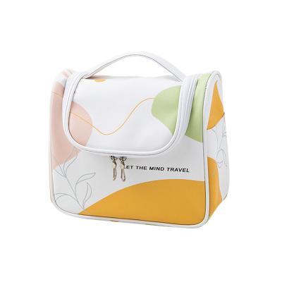 China high quality & high quality waterproof & Fashion PU Toiletry Bag Waterproof Custom Waterproof Travel Waterproof Logo Printed With Side Pockets Logo Printed With Side Pockets Stylish Hanging Cosmetic Bag Makeup Bag for sale