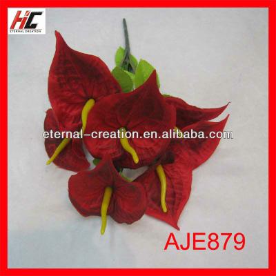 China Artificial Silicone Flower Anthurium Plants For Sale Anthurium Flowers AJE879 AJE879 for sale