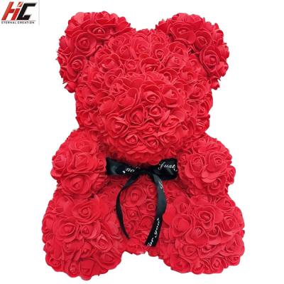 China Hot Selling 40cm Rose Bear Valentine Gift Teddy Rose Bear Artificial Foam Teddy from Factory Party for Valentine's Day for sale