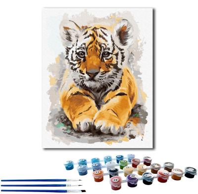 China Modern Beautiful Canvas Adult Animal Tiger Digital Home Decor Children DIY Kids Paint Paint By Number for sale