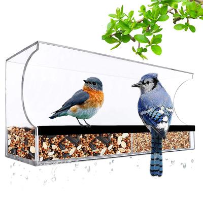 China Non-automatic Outdoor Bird Feeder With Sliding Tray Acrylic Window Bird Feeder for sale