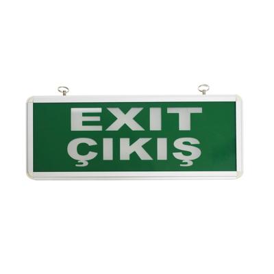 China Emergency Lighting Emergency Sign And Exit Light Wall Mount Single Or Double Sided Glass Exit Sign for sale