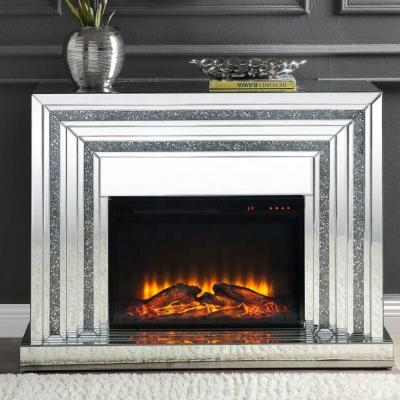 China Other High End Mirrored Crushed Sparkling Diamond Chimney Led Electric for sale