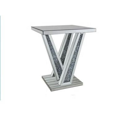 China New Style Modern Simple Side Table End Table Diamond Accent Crystal Crushed Table for sale