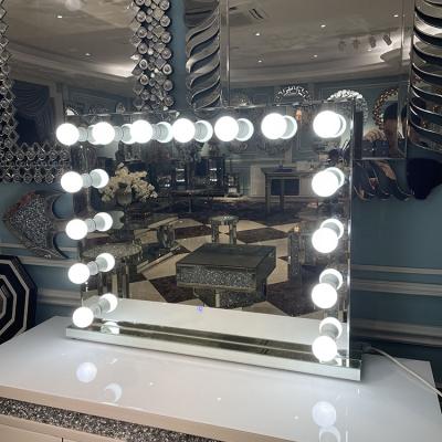 China Art Decor Modern Beauty Hollywood Vanity Mirror with Lights Lit Table Makeup or Wall Mounted Beauty Bubbles Dressing Mirrors for sale