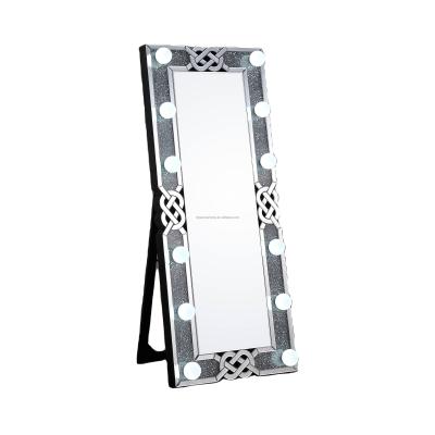 China Minimalist Wangsheng Hit Hollywood Mirror Full Length Floor Mirror LED Standing Mirror for sale