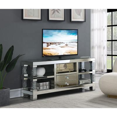 China Modern American Style Mirrored TV Stand Fashion Design TV Table With Shelf And Drawers for sale