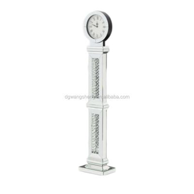 China Villa Diamond Crystal Mirrored Standing Clock 310mm*200mm*1540mm for sale