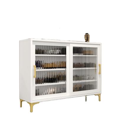 China Storage cabinet balcony shoe cabinet dustproof sunscreen (the other) adjustable direct glass shoe cabinet sliding door manufacturers for sale