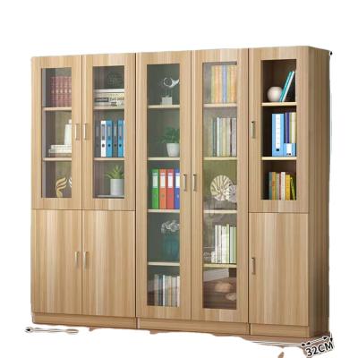 China Combination Adjustable Multifunctional Glass Cabinet Bookcase Door Storage Cabinet Living Room Wooden Shelf (The Other) Bookcase for sale