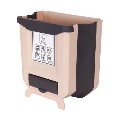 China Home Hanging Creative Sorting Bin Stored Kitchen Folding Wall Hanging Cabinet Door Car Waste Paper Basket for sale