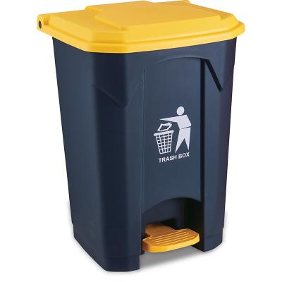 China 100L Sustainable Large Outdoor Commercial Plastic Garbage Bin Household Trash Can With Lid Desktop Foot Operated Trash Can for sale