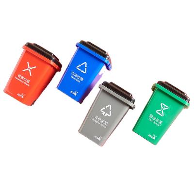 China Mini Creative Science and Education Rubbish Viable Color Matching Gaming Desktop Plastic Trash Can for sale