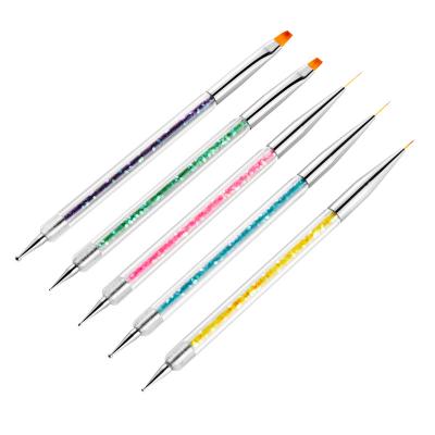 China Beauty Care Make Tools 5 Pcs Professional Liner Baring Thin Nail Brushes For Nail Art Uv Gel Painting for sale