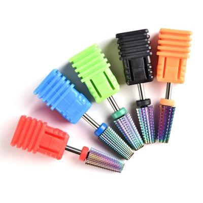 China Lightweight 5 In 1 Bit Carbide Tapered Nail Drill Gel Polish Remover Electric Manicure Drill For Machine Mill Cutters For Left Right Hand for sale