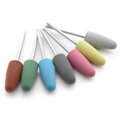 China Long Lightweight Rubber Round Head Drill Bit Manicure Drill Tools Different Color Nail Equipment Manicure Drill Nail Art Tools for sale