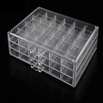 China Durable 120/72 Grids Nail Drawer Case Crystal Manicure Tool Display Rack Rhinestone Box Art Decoration Accessories Clear Storage for sale