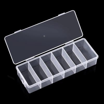 China Clear Plastic Organizer Case Manicure Decoration Rhinestones Art Storage Box Sequins Nail Beads Rectangle Grids Goods 6 for sale