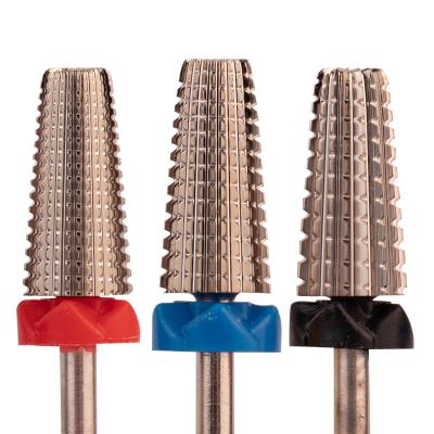 China Professional Manicure Pedicure Nail Care Tool and Equipment Nail Polishing Beauty Round Top Tungsten Carbide Nail Drill Bit for sale